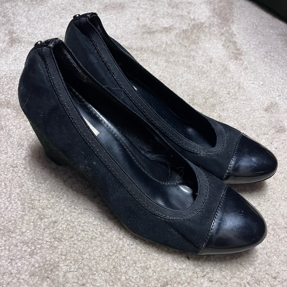 Black dress wedges